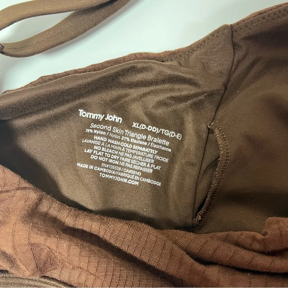 Tommy John Second Skin Triangle Bralette Brown, size XL